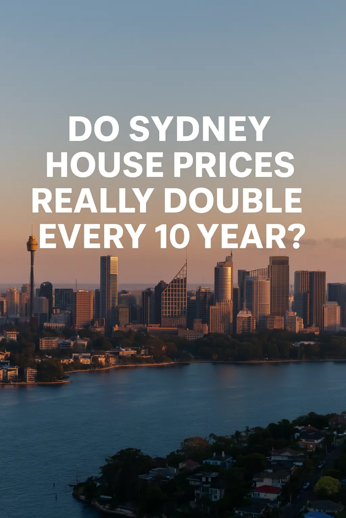 Graph comparing Bellevue Hill and Blacktown house prices from 2005 to 2025, showing total growth over 20 years.