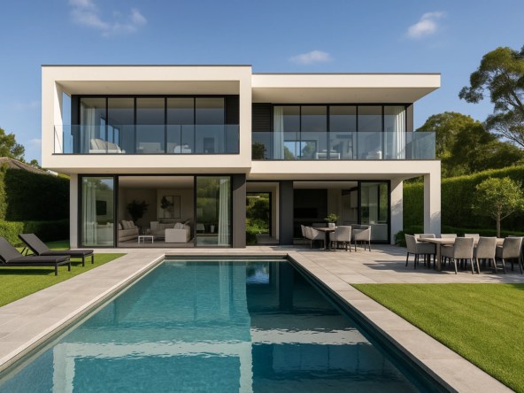 High-quality image of an upscale Australian home symbolising interest rate cuts and rising property demand, as analysed by Rodney McLoughlin.