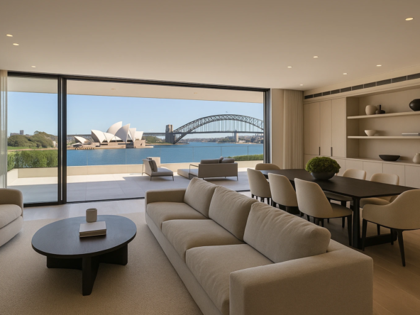Luxury Australian home overlooking Sydney Harbour, symbolising 2025 property market rebound and buyer confidence trends covered by Rodney McLoughlin.