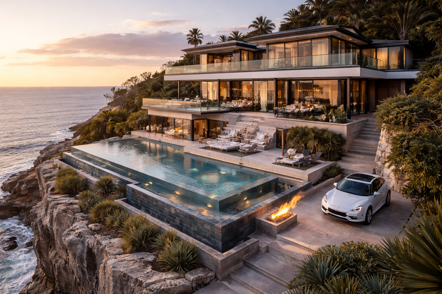 High-quality, sophisticated image depicting a luxury Sydney waterfront home symbolizing Australian property market investment insights.