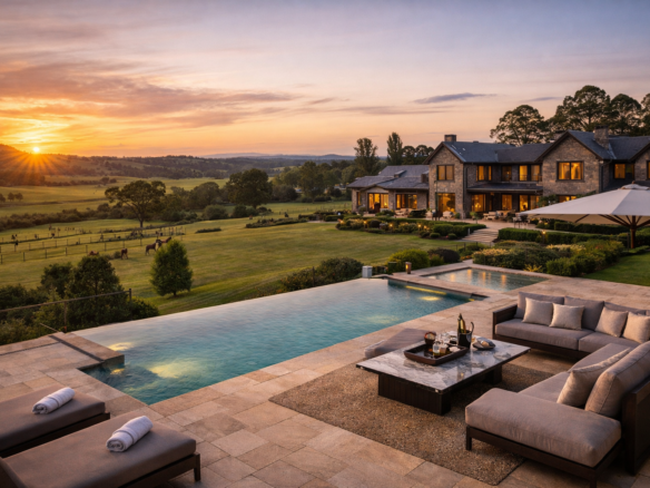 High-quality, sophisticated image depicting a luxury Sydney harbourfront home with modern design and premium finishes, relevant to Australian real estate insights. rodney mcloughlin