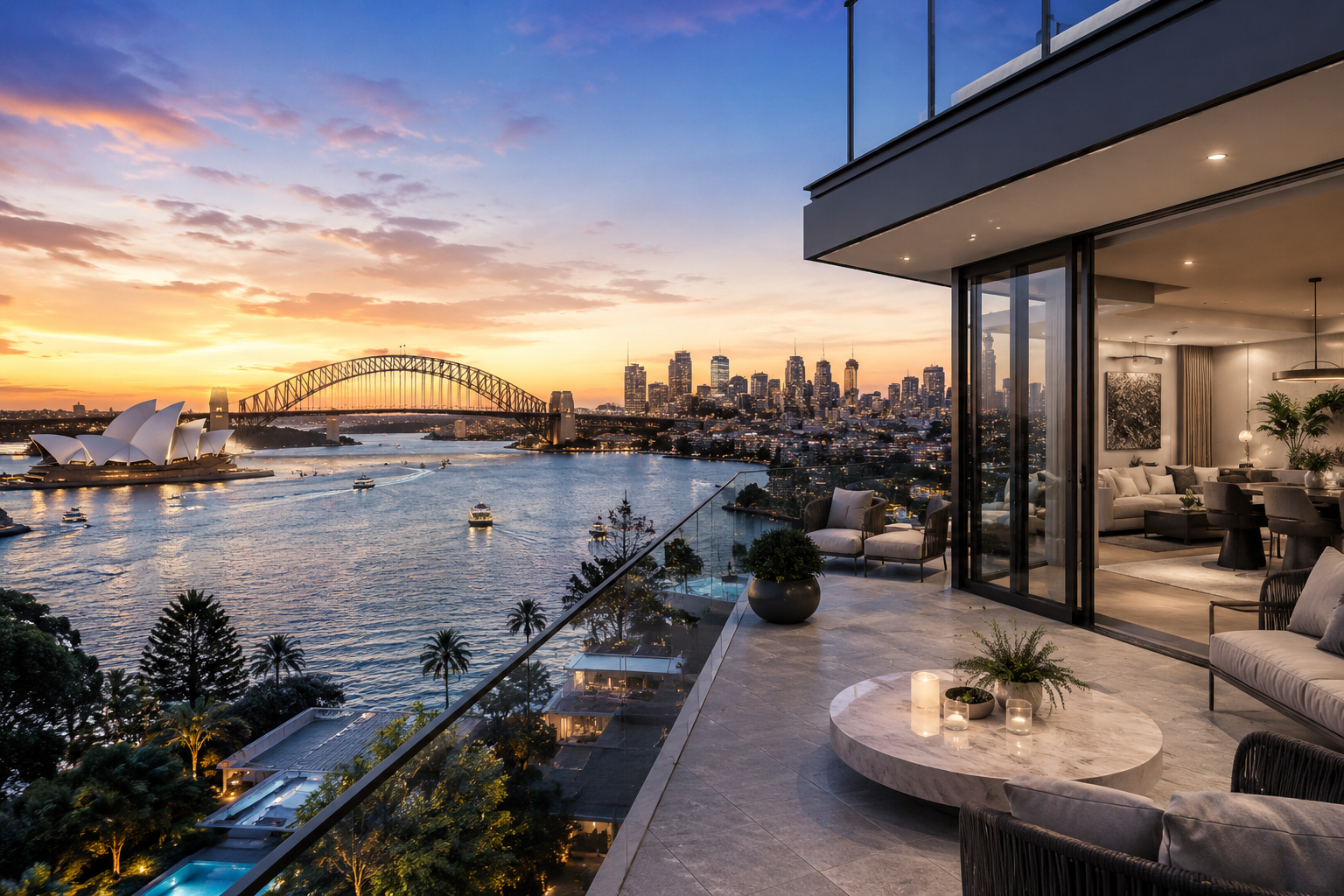 High-quality luxury Sydney waterfront property reflecting premium Australian real estate market trends. rodney mcloughlin