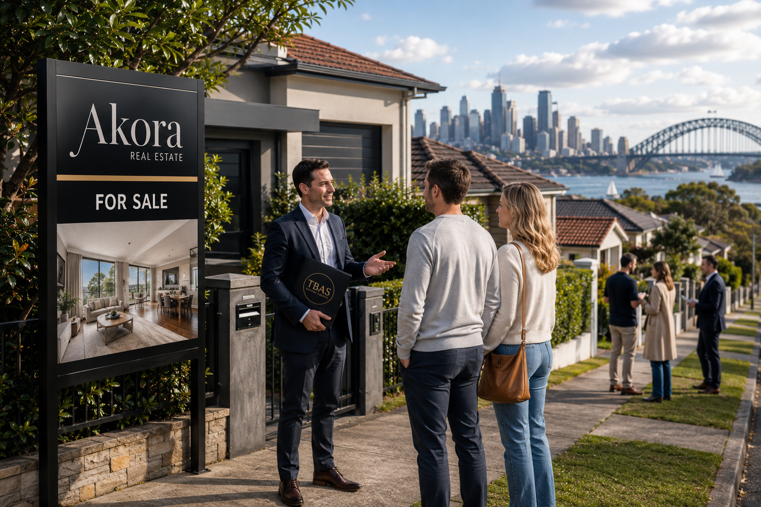 Sydney property market scene showing buyers inspecting a home highlighting investor caution, rising housing supply pressures and changing market conditions. Rodney McLoughlin Australian real estate insights.